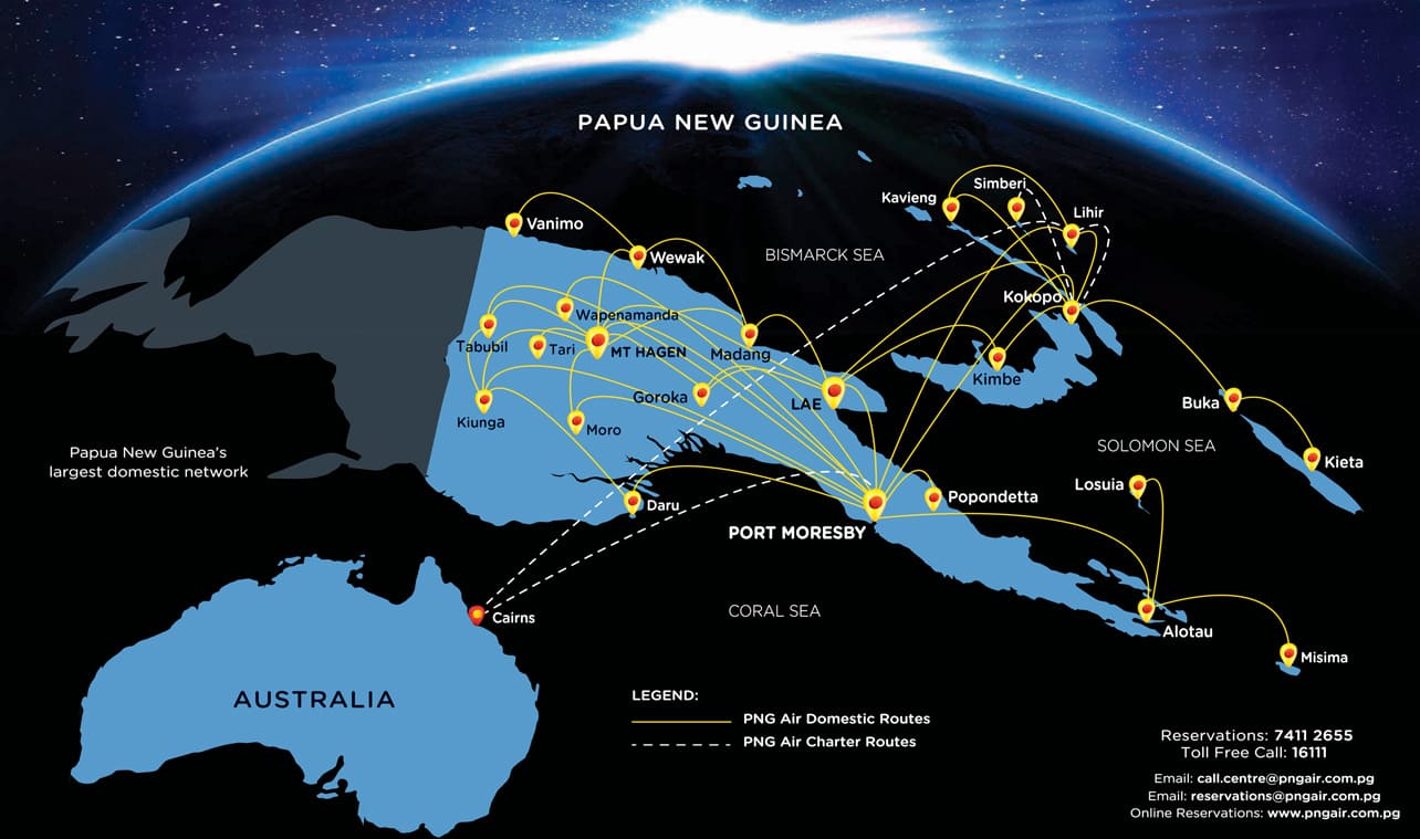 PNG AIR Route Map